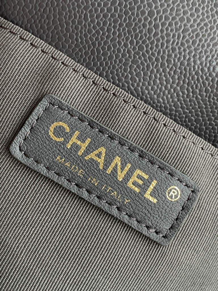 Chanel backpack Grained shiny calfskin AS3860 gold gray
