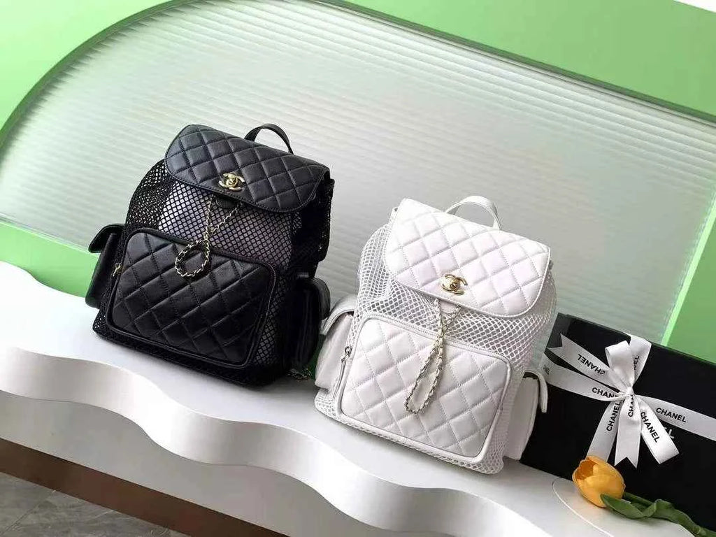 Chanel Large Backpack, Mesh, AS5492 shiny lambskin