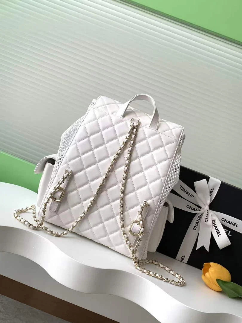 Chanel Large Backpack, Mesh, AS5492 shiny lambskin