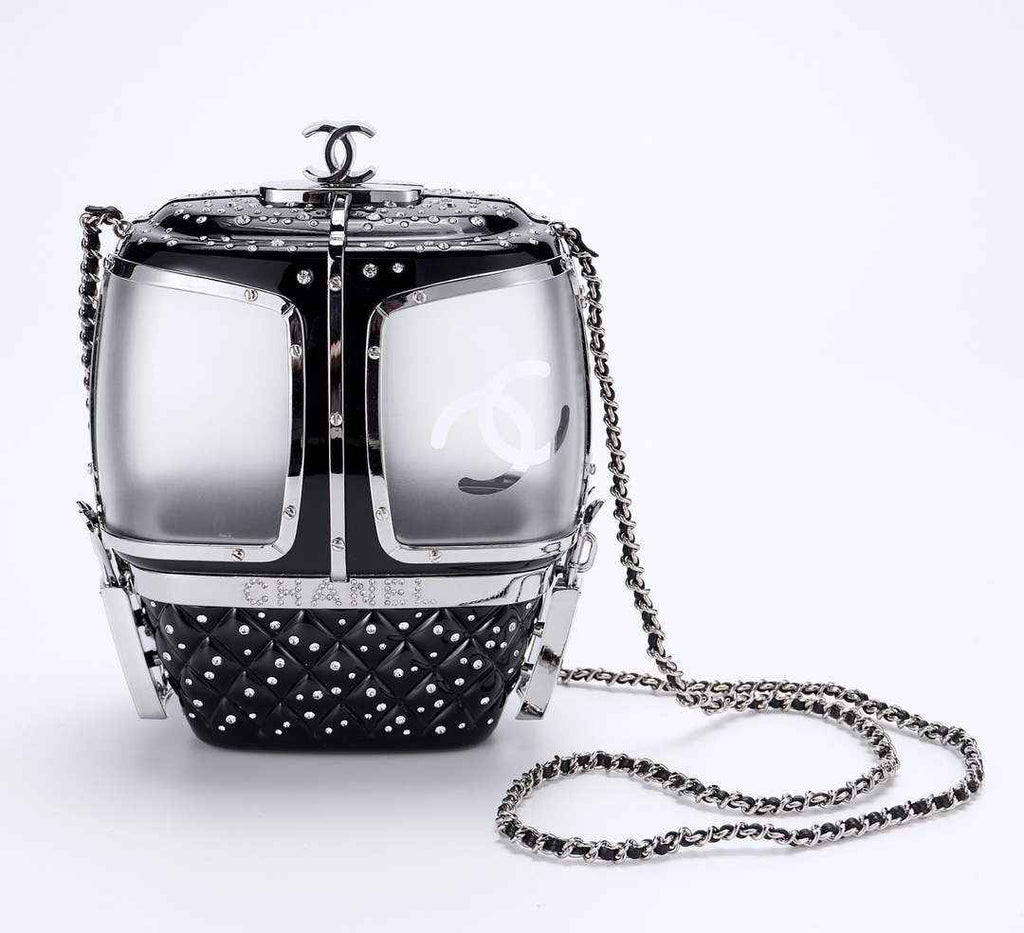 Chanel Black And Silver Strass, Lucite AS1200 Enamel Evening Bag - Default Title - View 1