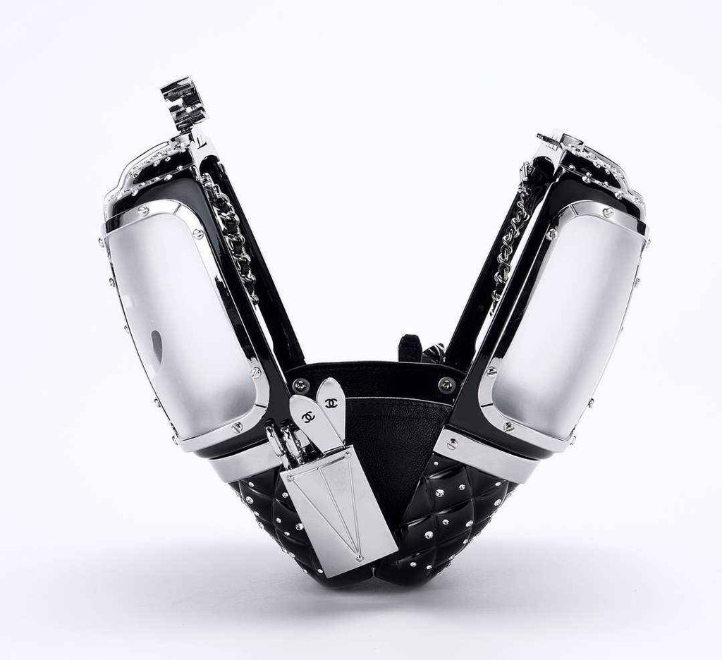 Chanel Black And Silver Strass, Lucite AS1200 Enamel Evening Bag - Default Title - View 2