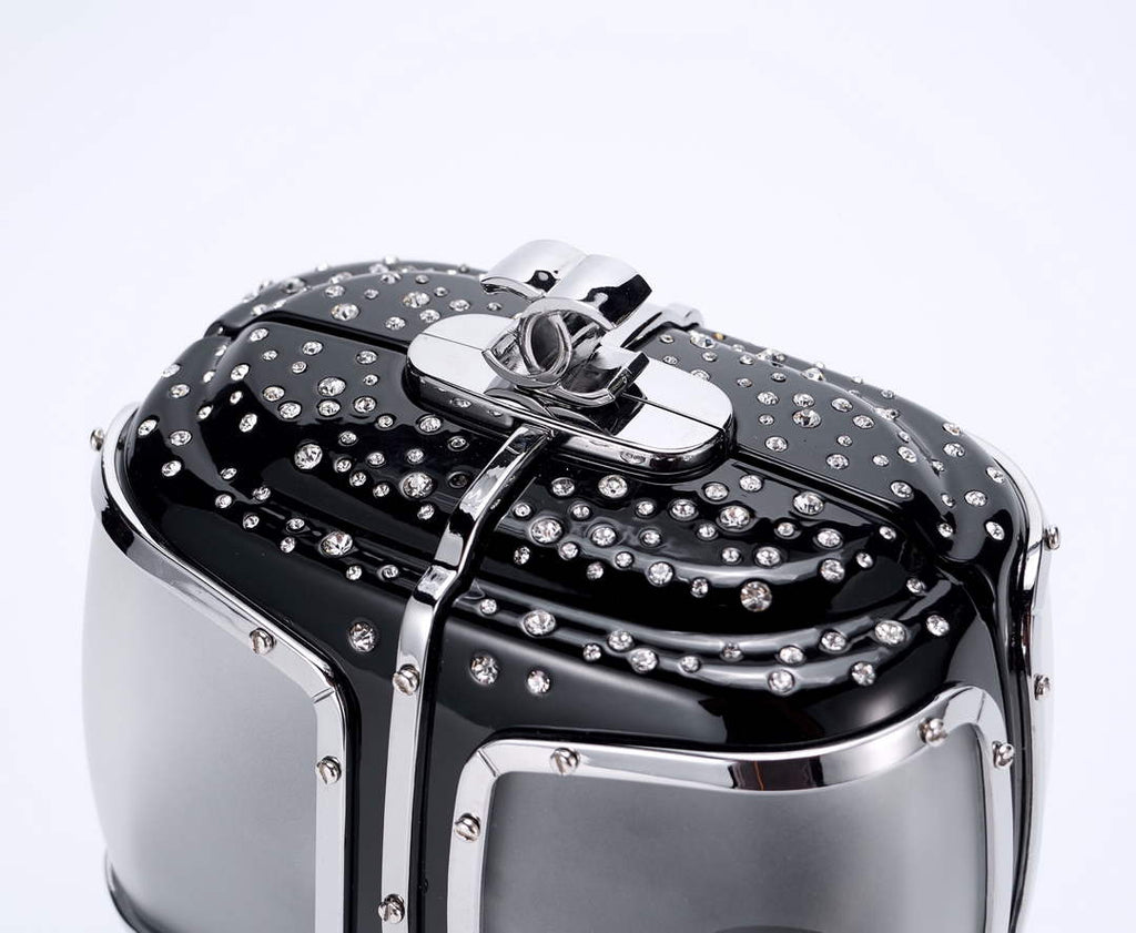 Chanel Black And Silver Strass, Lucite AS1200 Enamel Evening Bag - Default Title - View 5