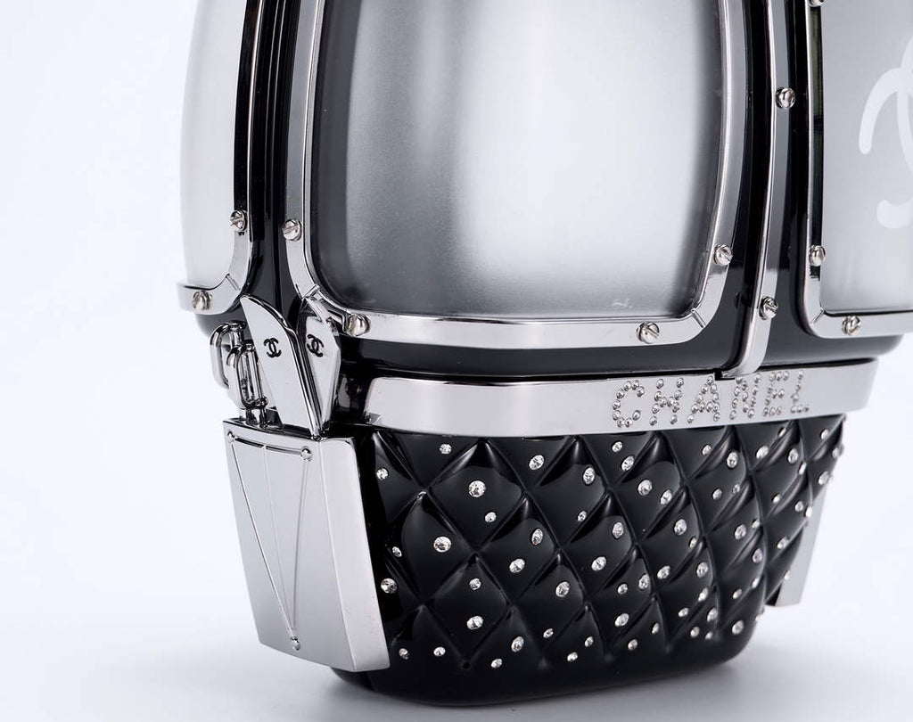Chanel Black And Silver Strass, Lucite AS1200 Enamel Evening Bag - Default Title - View 8