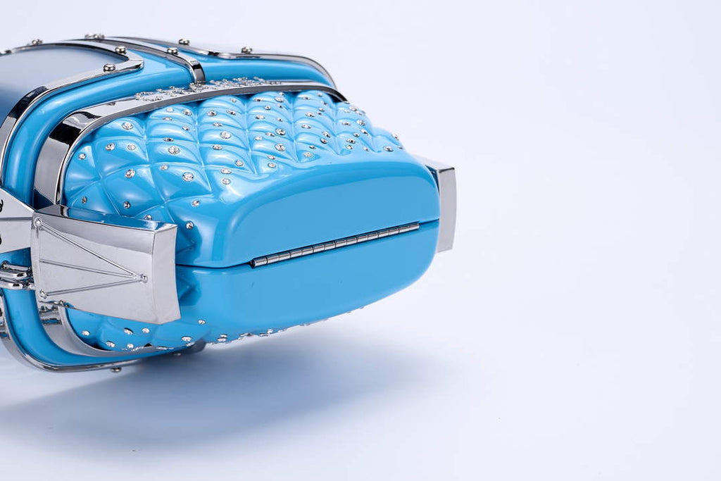 Chanel Blue And Silver Strass, Lucite AS1200 Enamel Evening Bag - Default Title - View 6