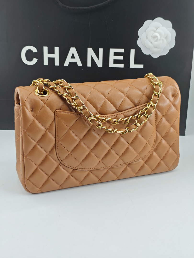 Chanel Classic Handbag, A01112 Brown Lambskin Gold - Default Title - View 3