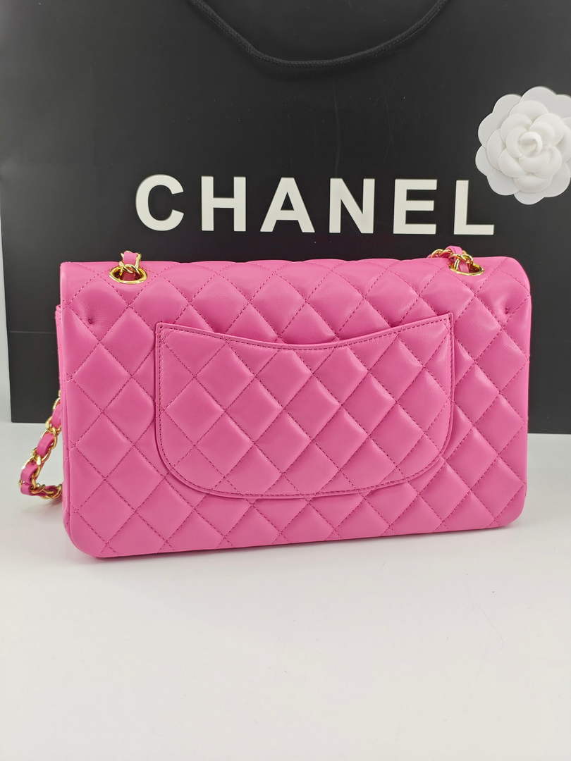 Chanel Classic Handbag, A01112 Pink Lambskin Gold - Default Title - View 3