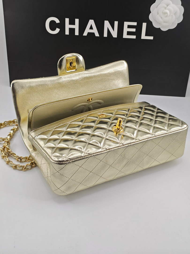 Chanel Classic Handbag, A01112 Gold Lambskin Gold - Default Title - View 6