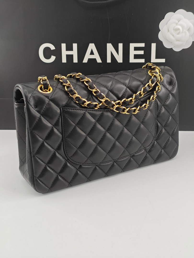 Chanel Classic Handbag, A01112 Black Lambskin Gold - Default Title - View 3