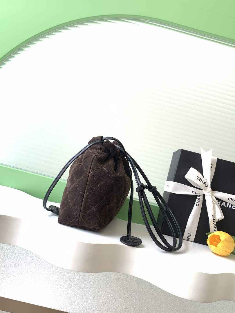 Chanel Clutch with leather strap, AP5227 Suede Calfskin coffee - Default Title - View 2