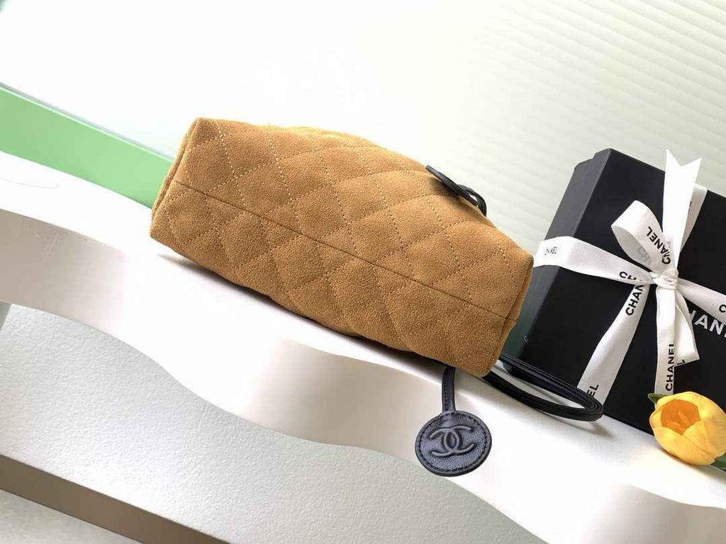 Chanel Clutch with leather strap, AP5227 Suede Calfskin tan - Default Title - View 4