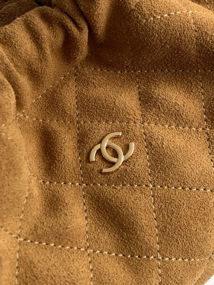 Chanel Clutch with leather strap, AP5227 Suede Calfskin tan - Default Title - View 6