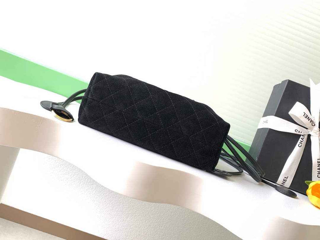 Chanel Clutch with leather strap, AP5227 Suede Calfskin black - Default Title - View 4