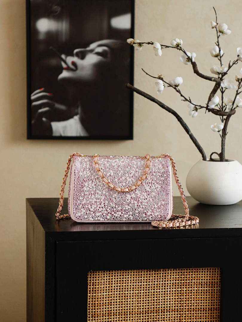 Chanel Evening bag, Strass imitation pearls, AS4297 dark pink - Default Title - View 2