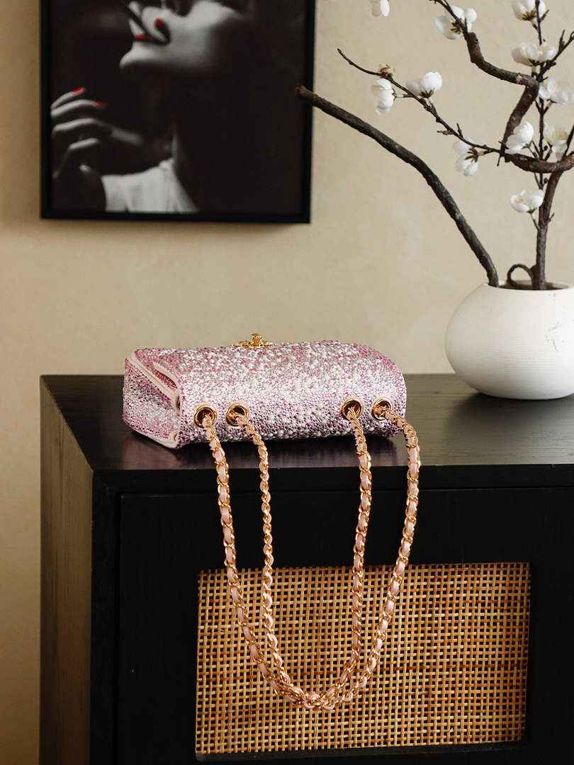 Chanel Evening bag, Strass imitation pearls, AS4297 dark pink - Default Title - View 4
