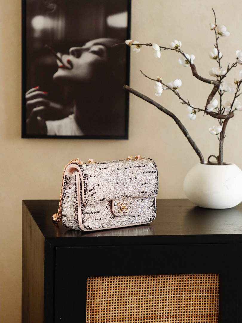 Chanel Evening bag, Strass imitation pearls, AS4297 black pink - Default Title - View 2