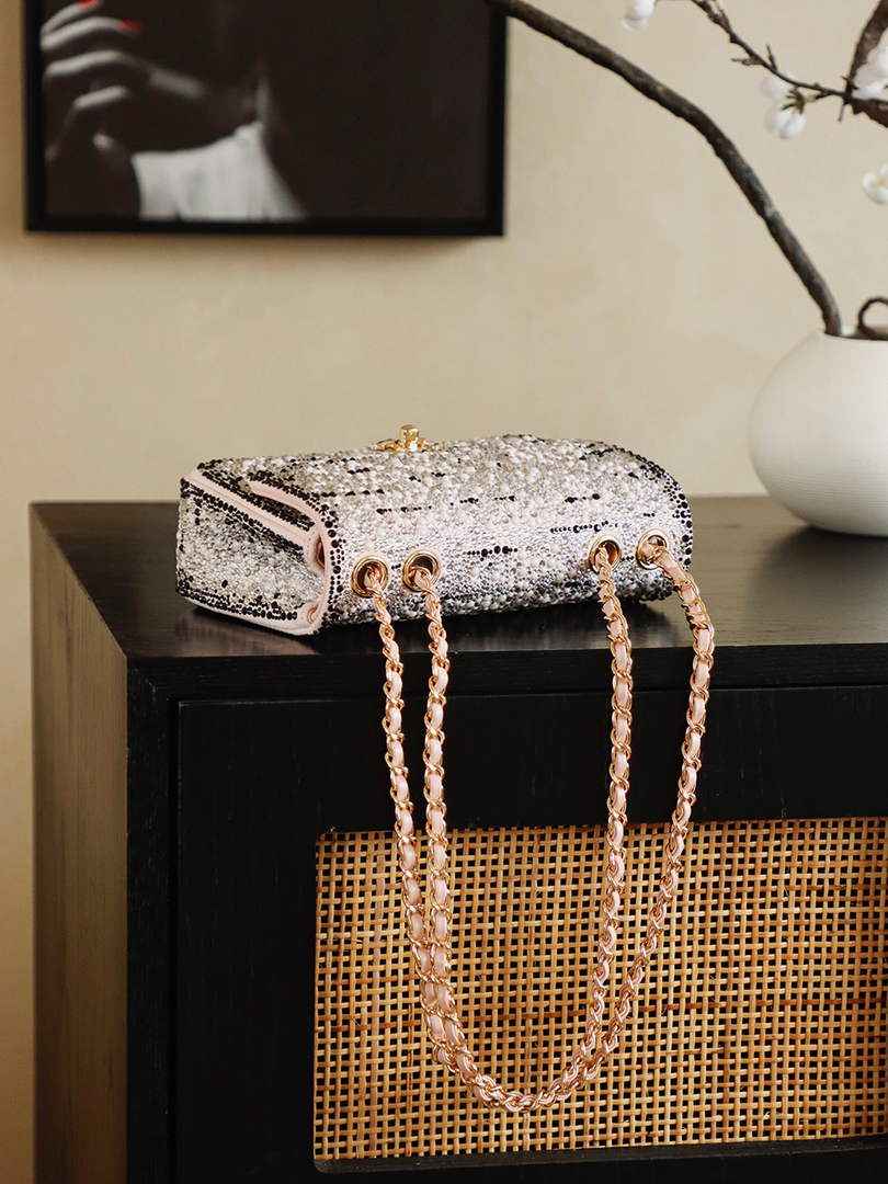 Chanel Evening bag, Strass imitation pearls, AS4297 black pink - Default Title - View 4