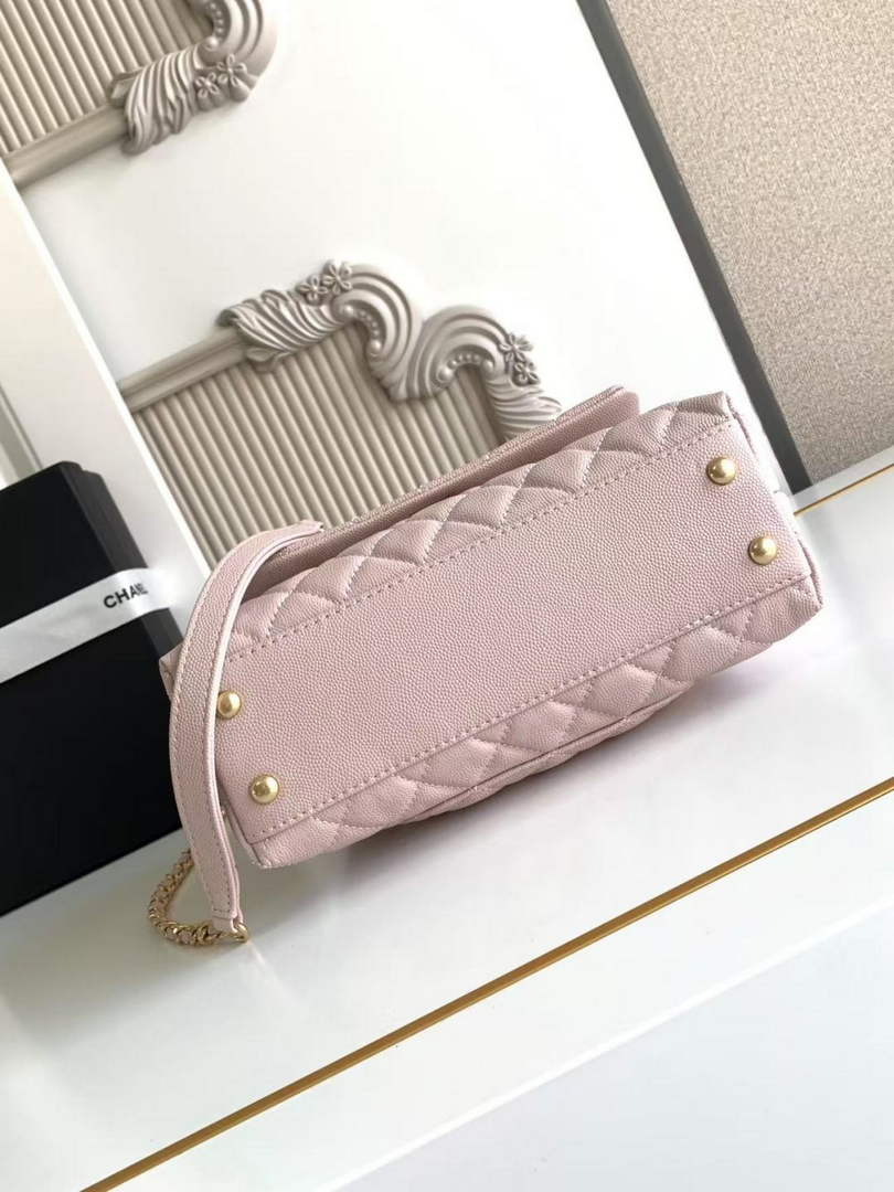 Chanel Flap bag with top handle A92990, Pink Red calfskin