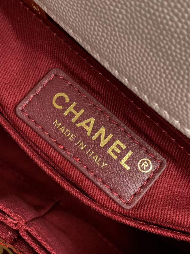Chanel Flap bag with top handle A92990, Pink Red calfskin