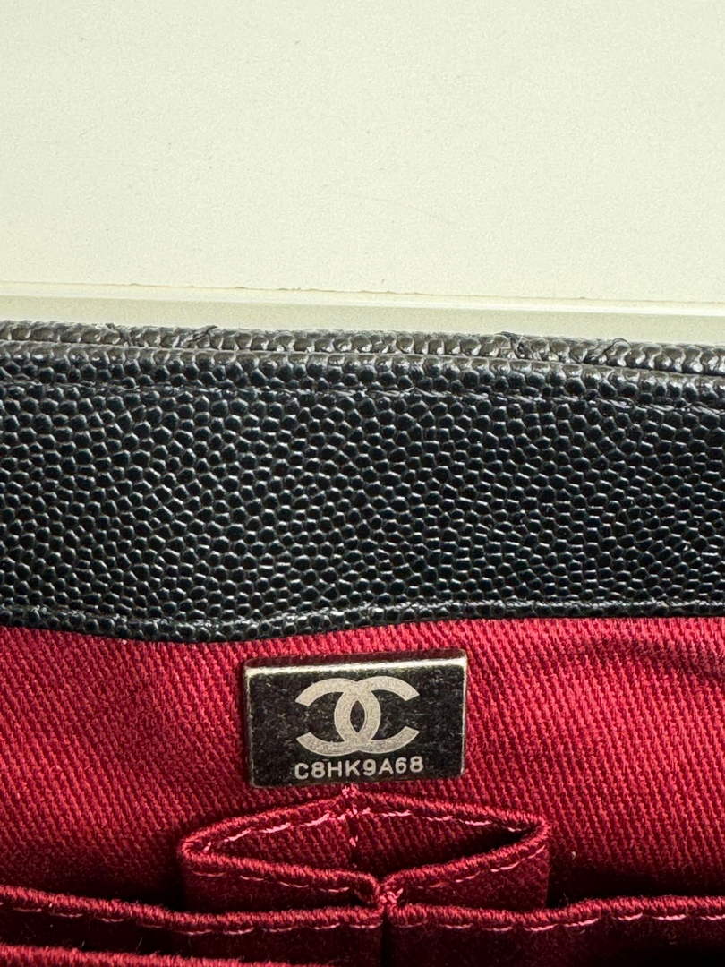 Chanel Flap bag with top handle A92990, Black Red calfskin
