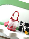 Chanel Large Bucket Bag, Mesh Calfskin, AS6189 Red