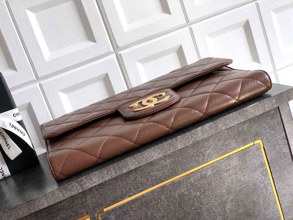 Chanel Large clutch,  Shiny crumpled calfskin, AP4944 brown - Default Title - View 4