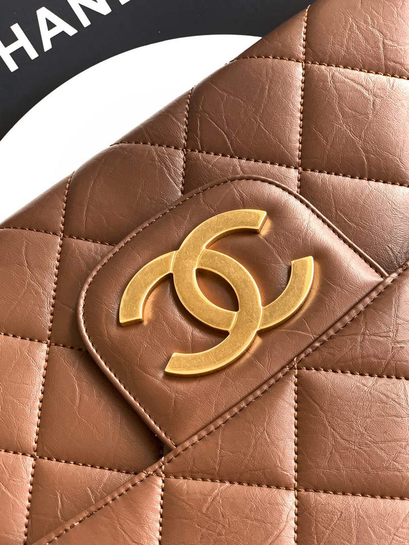 Chanel Large clutch,  Shiny crumpled calfskin, AP4944 brown - Default Title - View 6