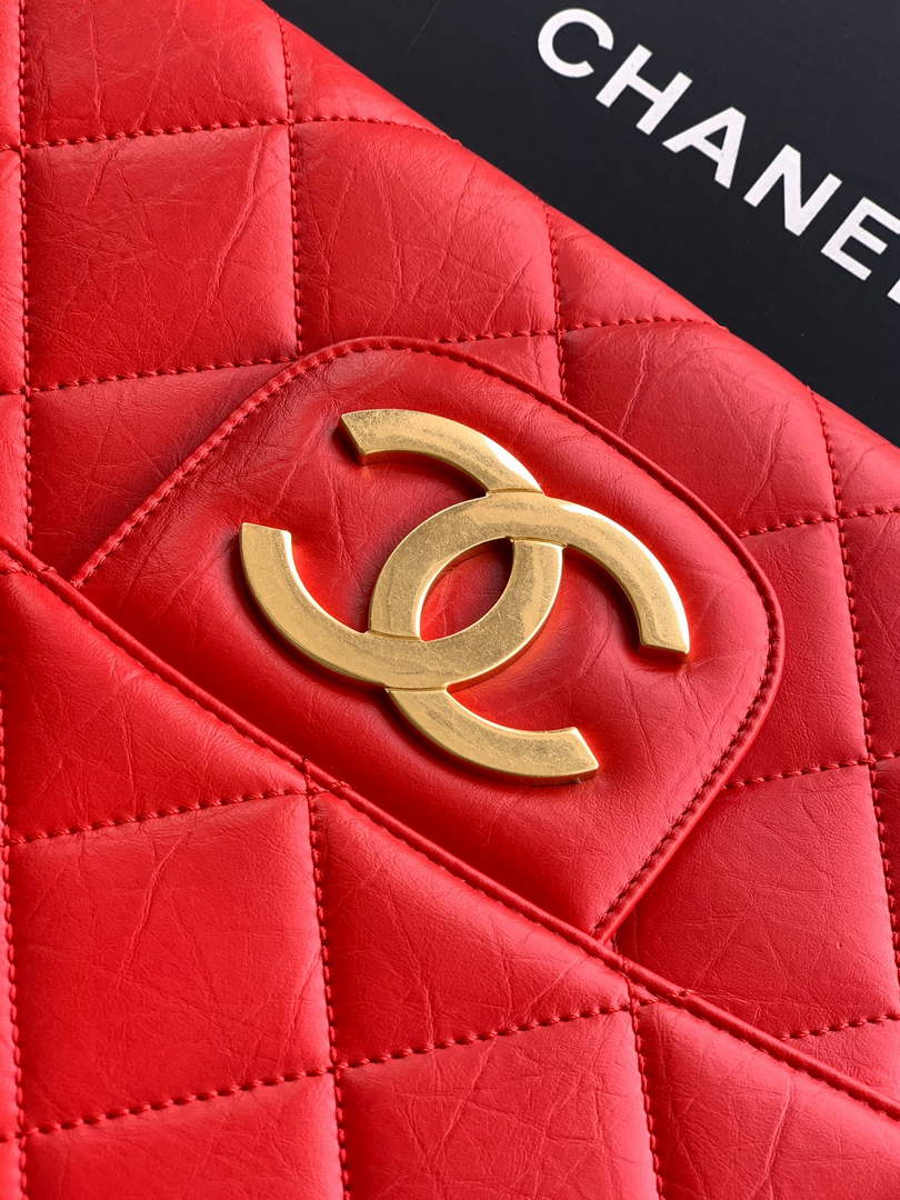 Chanel Large clutch,  Shiny crumpled calfskin, AP4944 red - Default Title - View 7