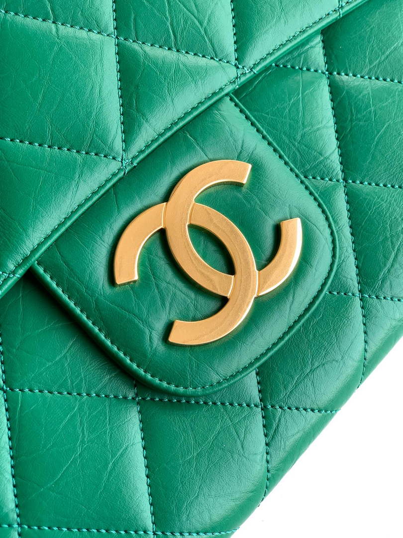 Chanel Large clutch,  Shiny crumpled calfskin, AP4944 green - Default Title - View 7
