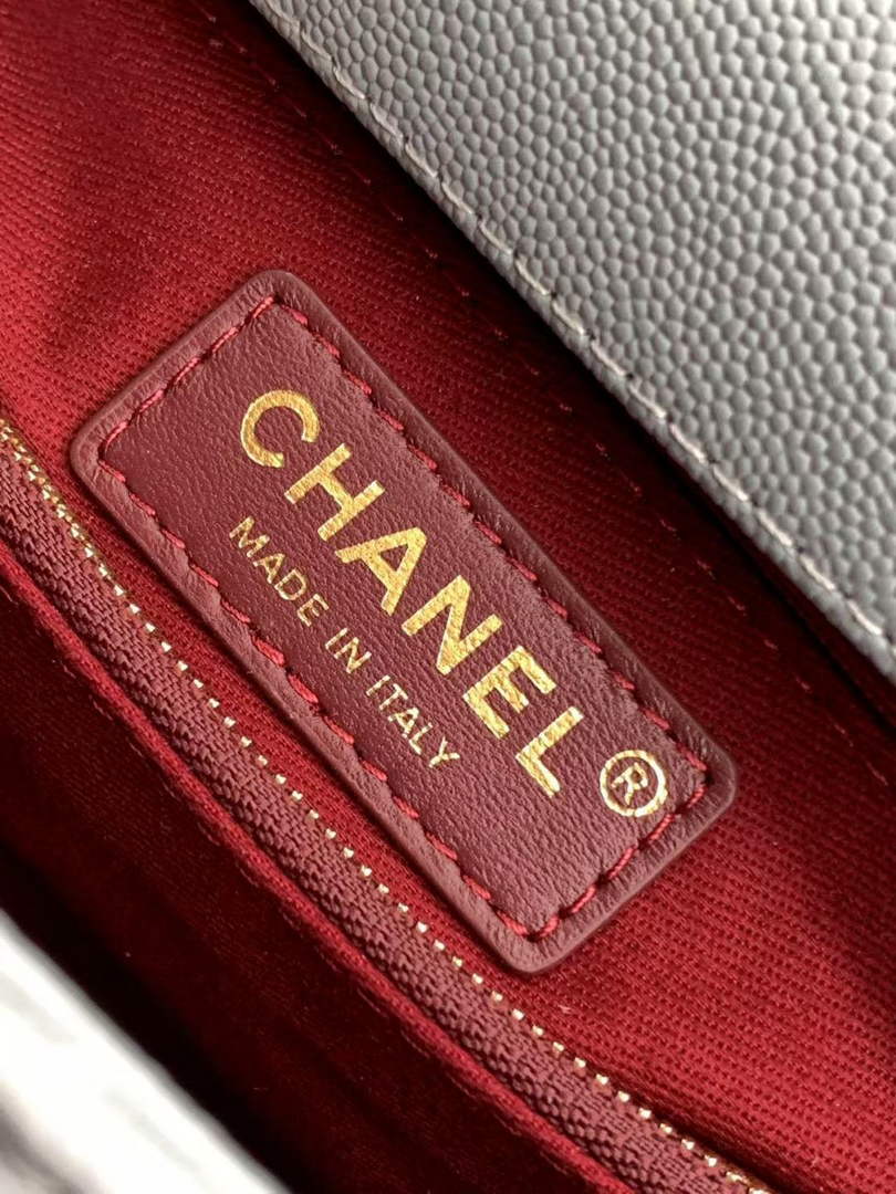 Chanel Large Flap bag with top handle A92991, Blue Red calfskin