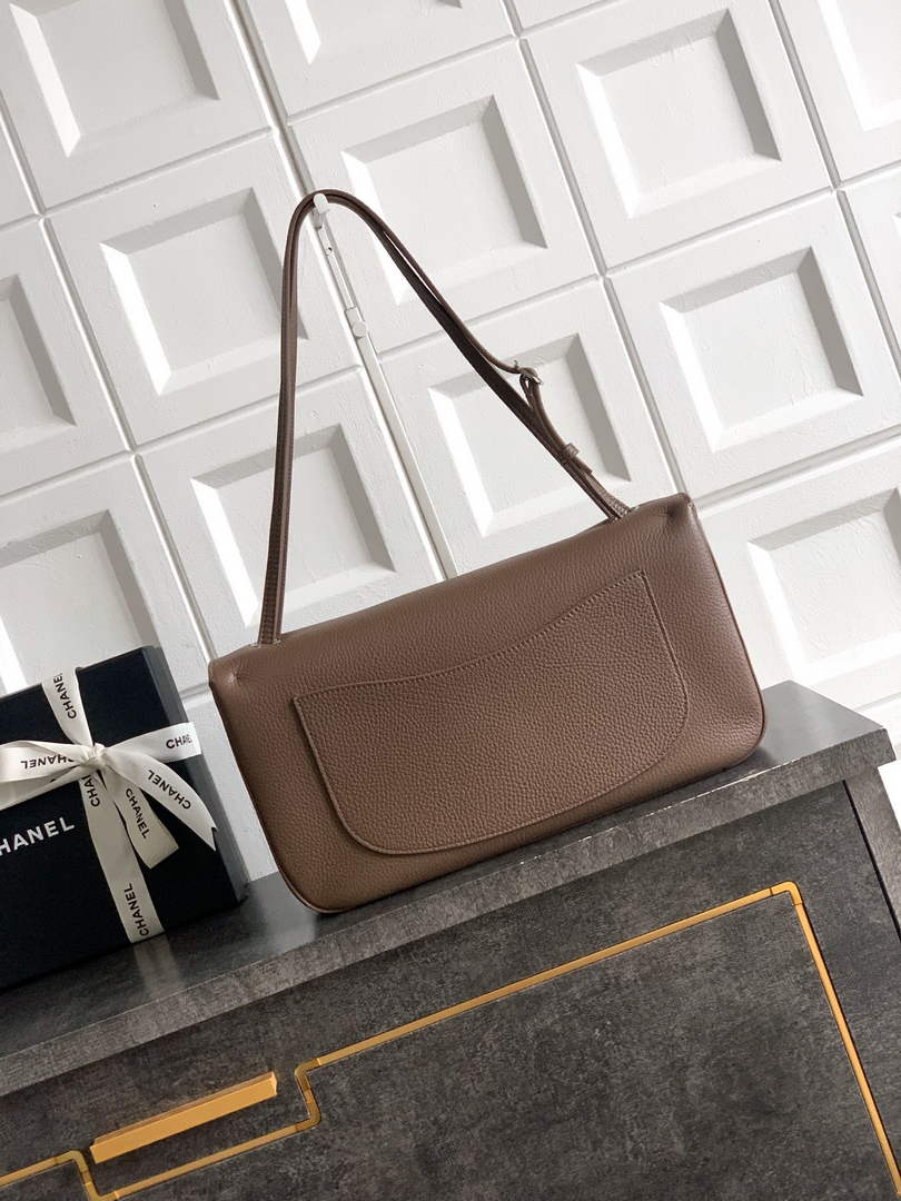 Chanel Maxi Flapbag AS6231 Grained Calfskin Light Brown Silver - Default Title - View 3