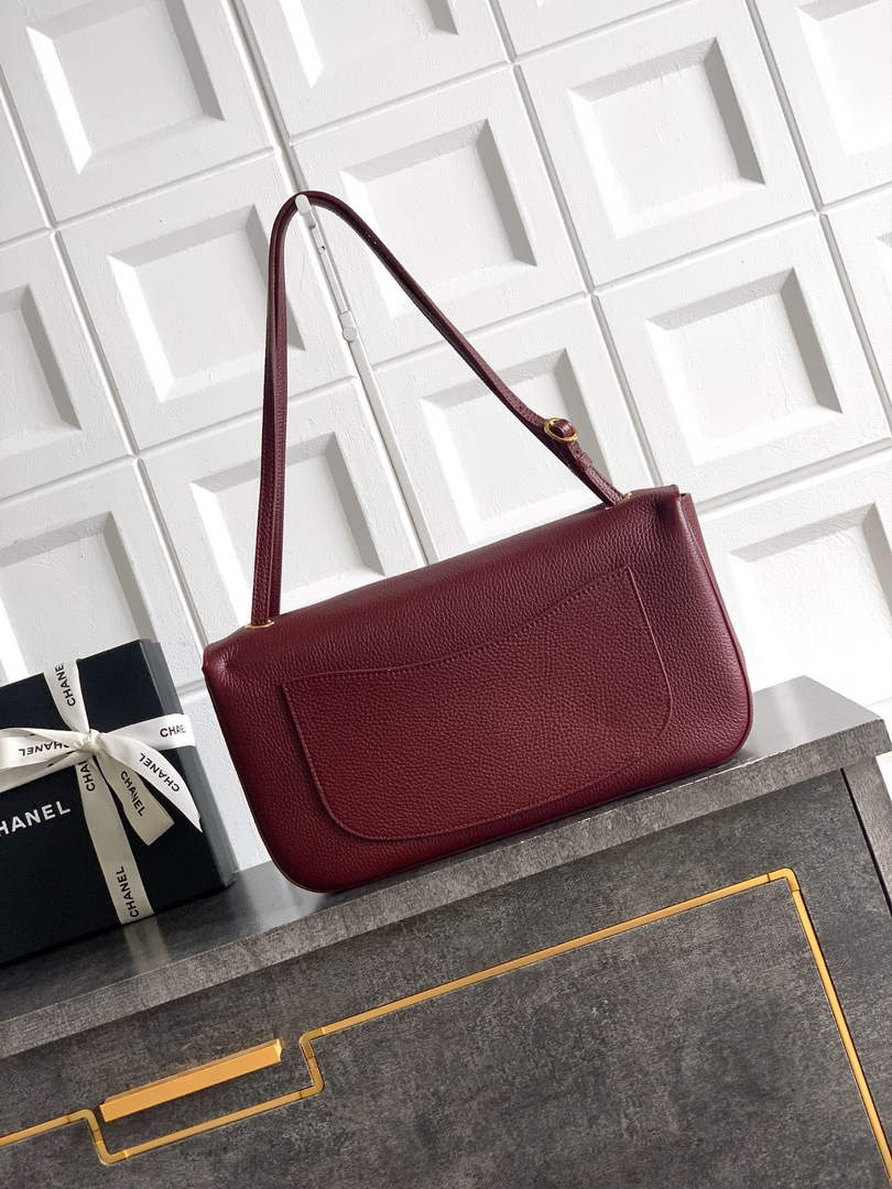 Chanel Maxi Flapbag AS6231 Grained Calfskin Dark Burgundy Gold - Default Title - View 3