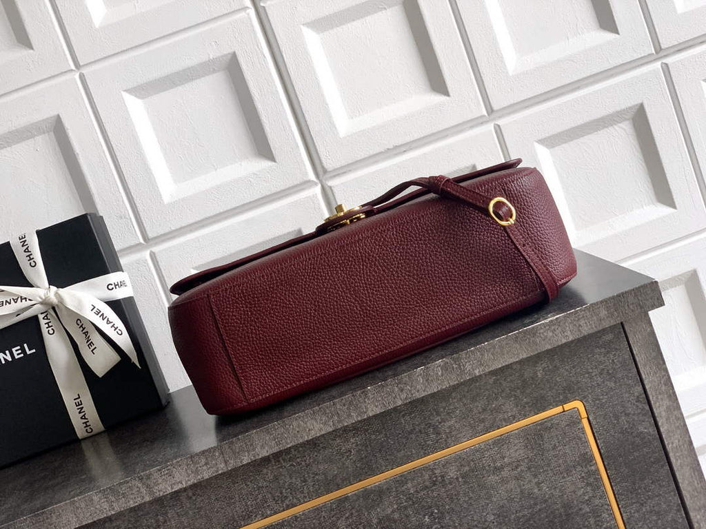 Chanel Maxi Flapbag AS6231 Grained Calfskin Dark Burgundy Gold - Default Title - View 5