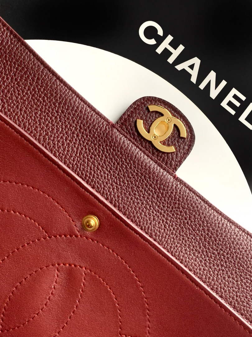 Chanel Maxi Flapbag AS6231 Grained Calfskin Dark Burgundy Gold - Default Title - View 7