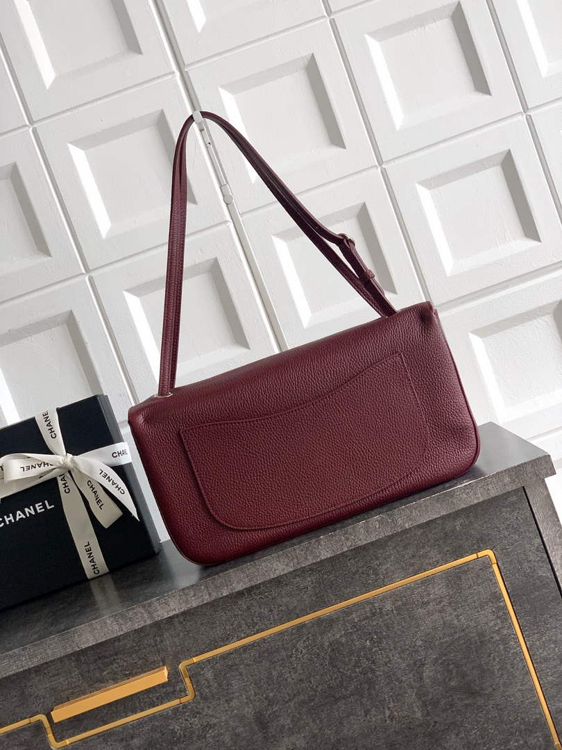 Chanel Maxi Flapbag AS6231 Grained Calfskin Dark Burgundy Silver - Default Title - View 2
