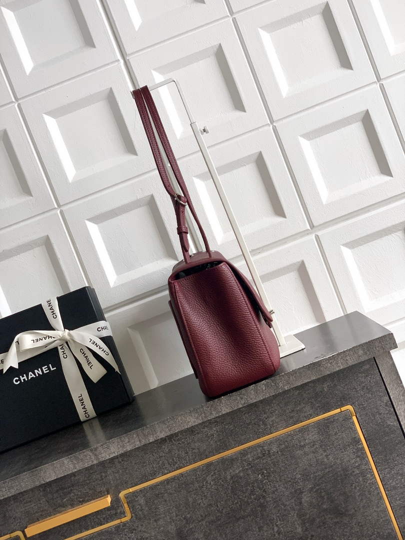 Chanel Maxi Flapbag AS6231 Grained Calfskin Dark Burgundy Silver - Default Title - View 3