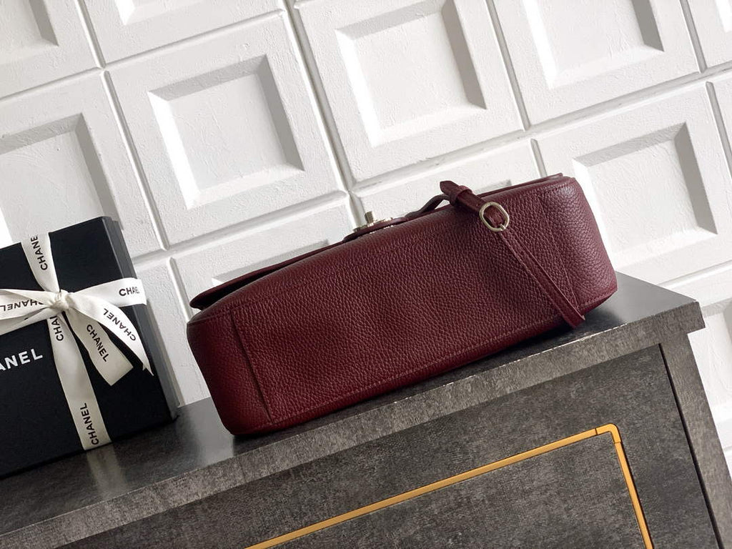 Chanel Maxi Flapbag AS6231 Grained Calfskin Dark Burgundy Silver - Default Title - View 4
