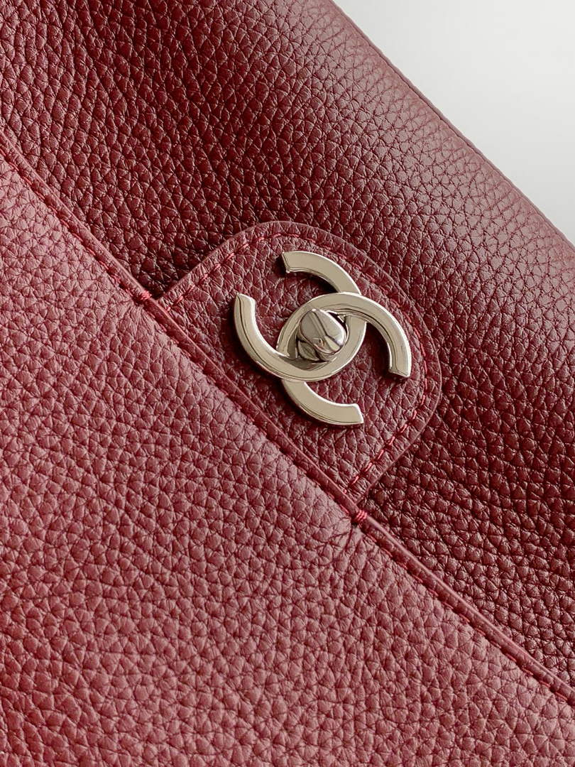 Chanel Maxi Flapbag AS6231 Grained Calfskin Dark Burgundy Silver - Default Title - View 5