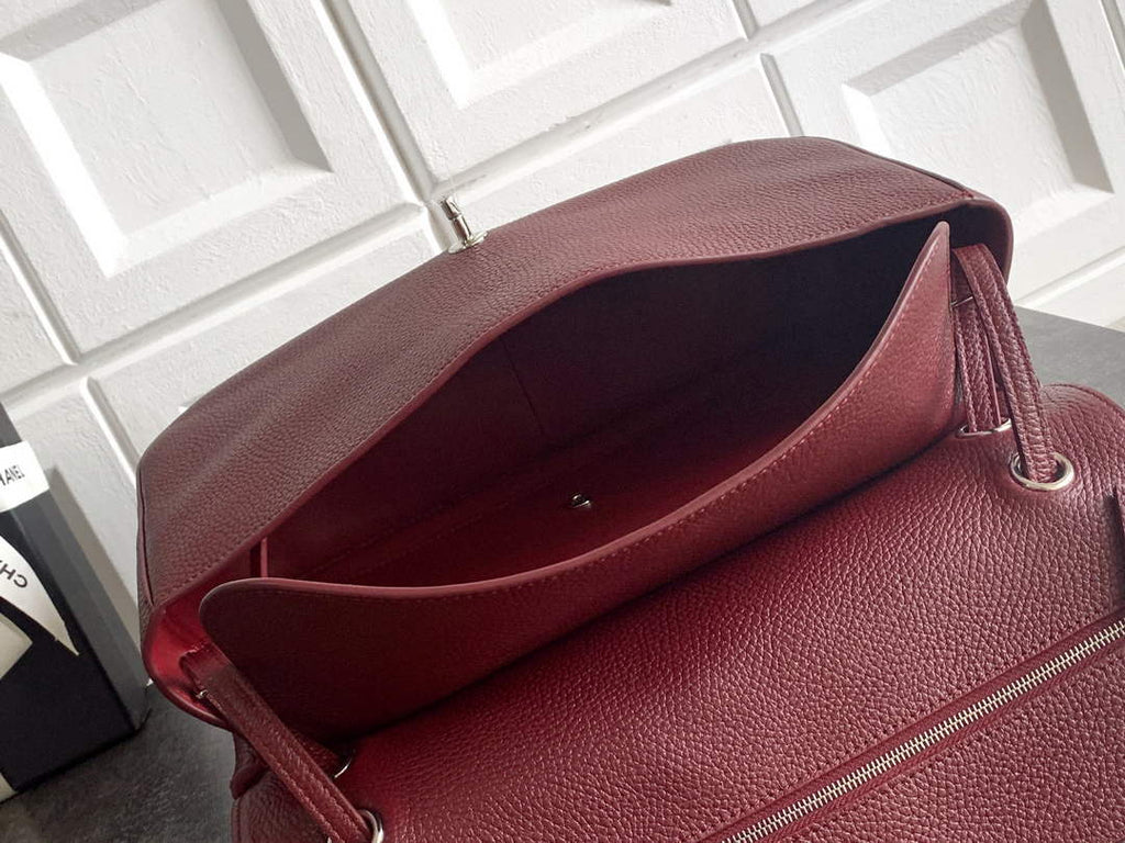 Chanel Maxi Flapbag AS6231 Grained Calfskin Dark Burgundy Silver - Default Title - View 6