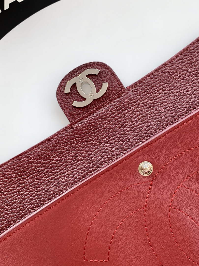 Chanel Maxi Flapbag AS6231 Grained Calfskin Dark Burgundy Silver - Default Title - View 7