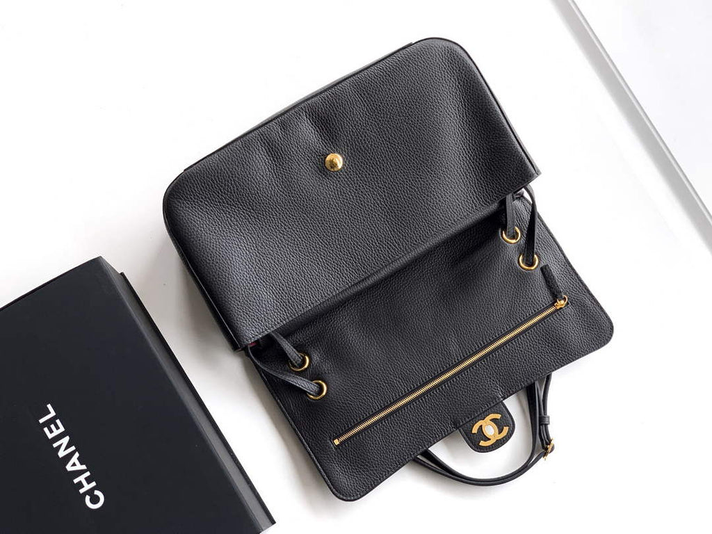 Chanel Maxi Flapbag AS6231 Grained Calfskin Black Gold - Default Title - View 5