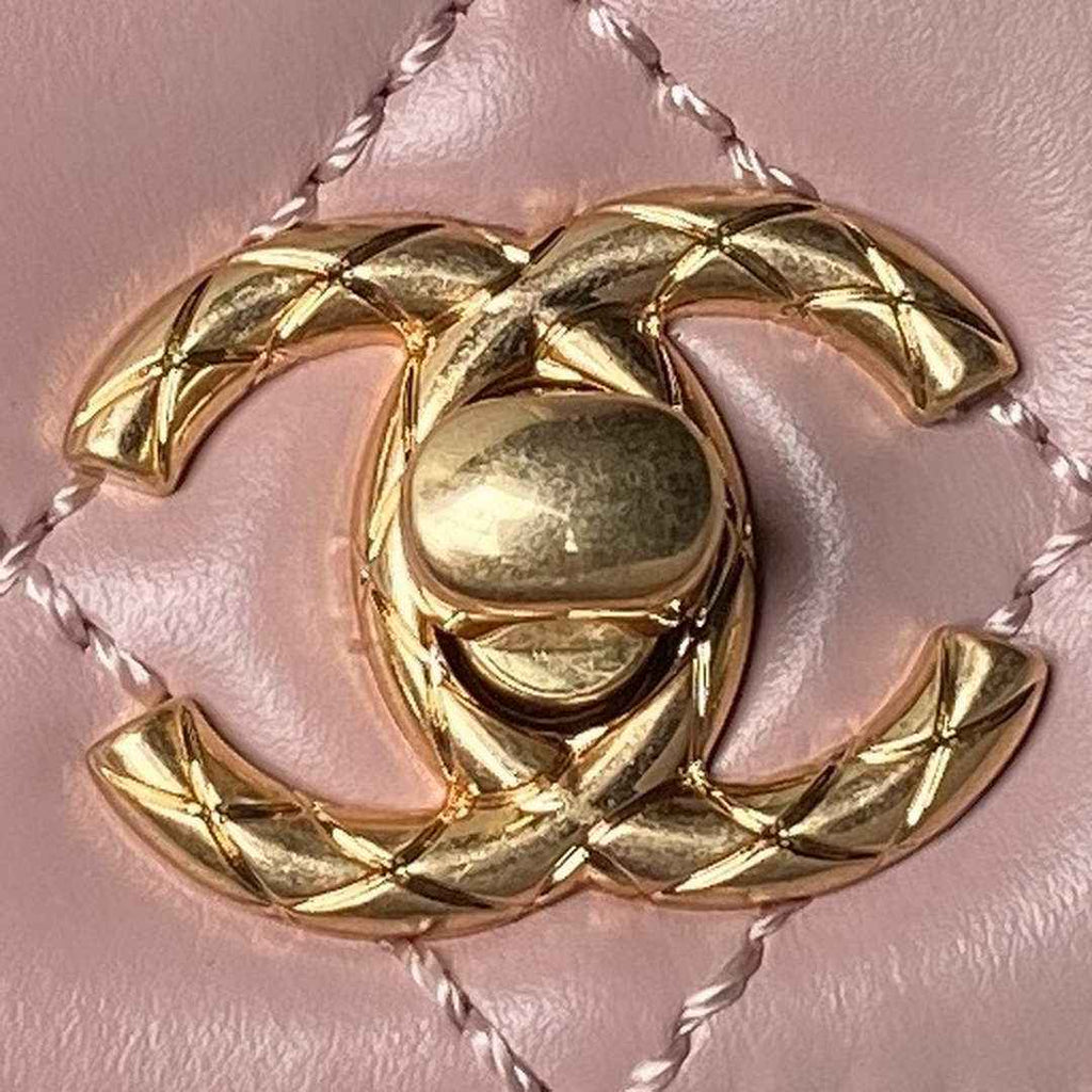 Chanel Mini Flap Bag with Top Handle AS2215 - Pink Calfskin