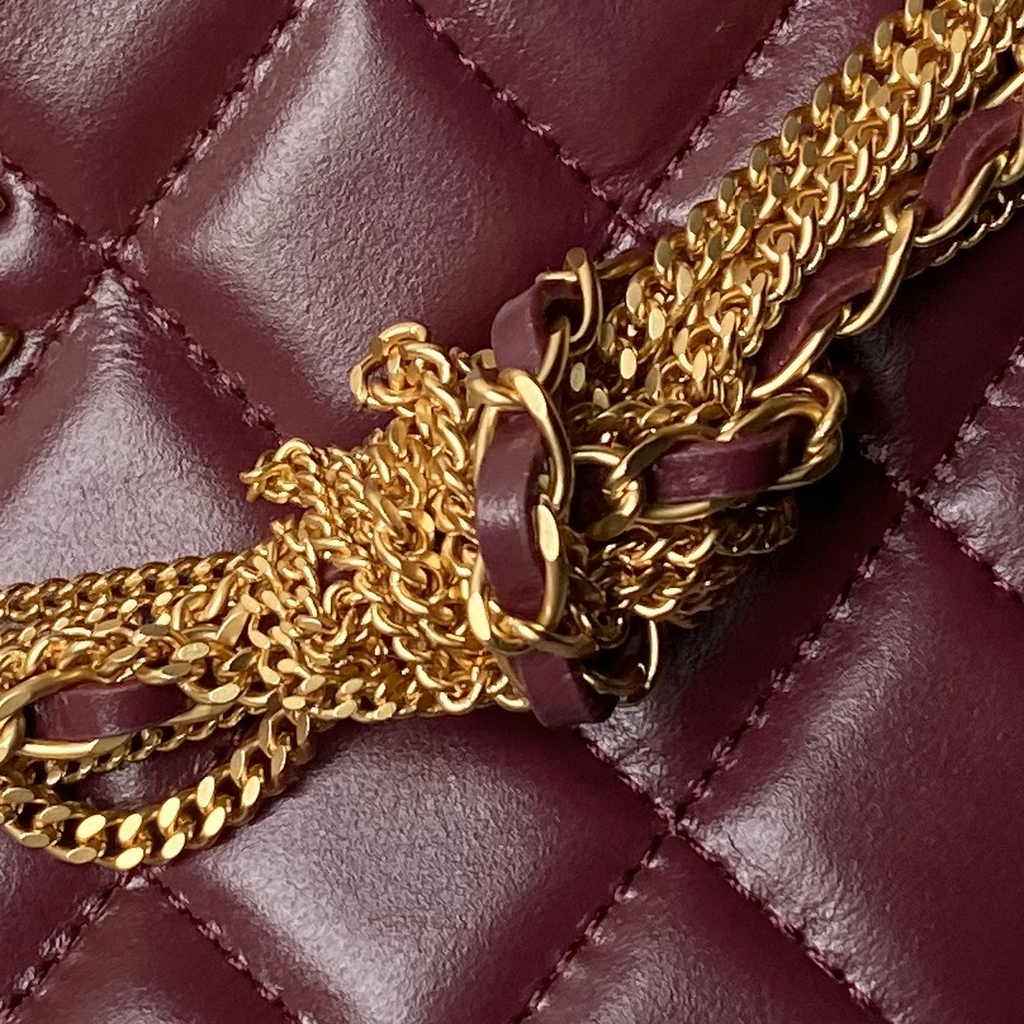 Chanel Pouch AP4058 Dark Burgundy Shiny crumpled calfskin - Default Title - View 4