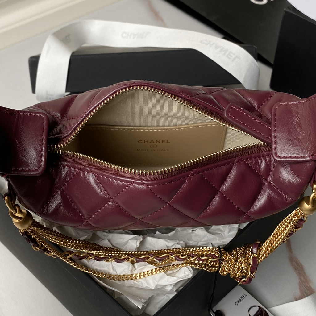 Chanel Pouch AP4058 Dark Burgundy Shiny crumpled calfskin - Default Title - View 8