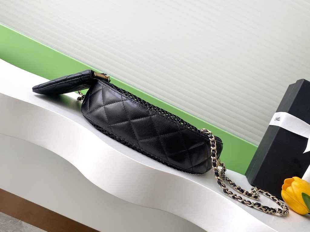 Chanel Pouch, Mesh, shiny lambskin & gold-tone metal, AP4673 black - Default Title - View 4