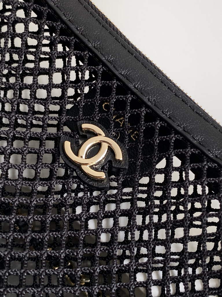 Chanel Pouch, Mesh, shiny lambskin & gold-tone metal, AP4673 black - Default Title - View 5