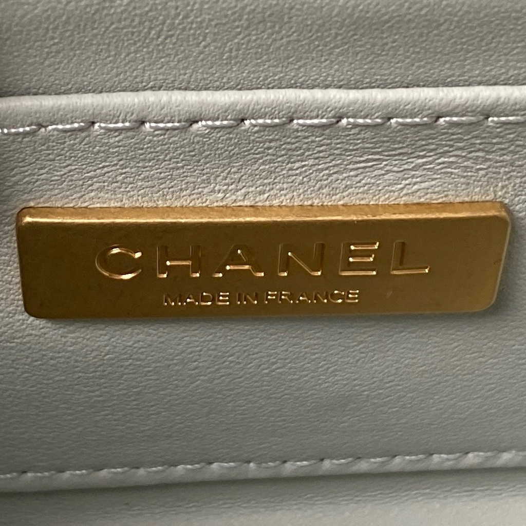 Chanel Small Vanity Case Gray Lambskin Gold-tone Metal AS3973
