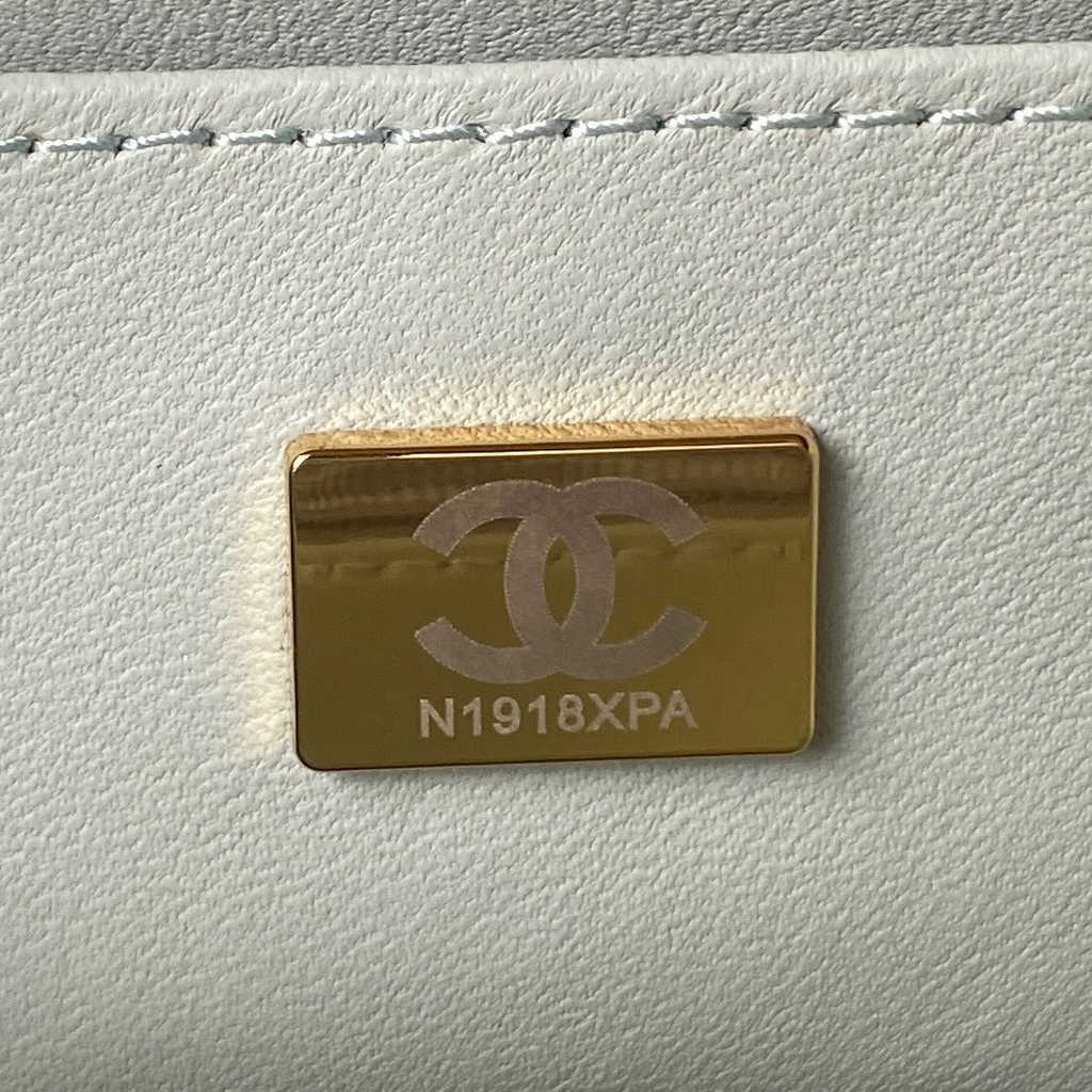 Chanel Small Vanity Case Gray Lambskin Gold-tone Metal AS3973