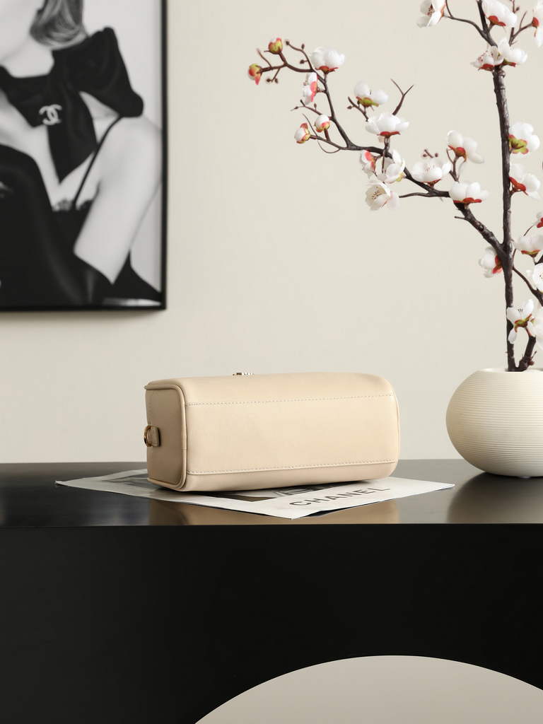 Chanel Clutch with Leather Strap, AP5528 Calfskin Beige