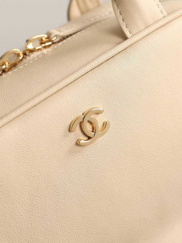 Chanel Clutch with Leather Strap, AP5528 Calfskin Beige