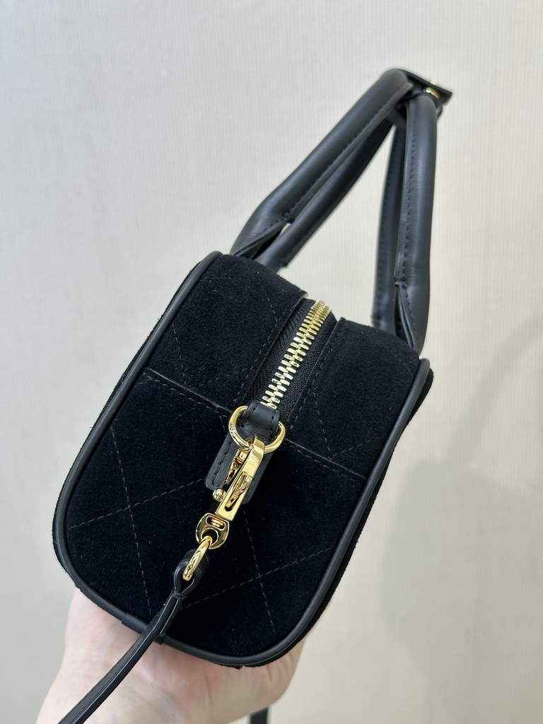 Chanel Clutch with Leather Strap, AP5528 Suede Calfskin Black